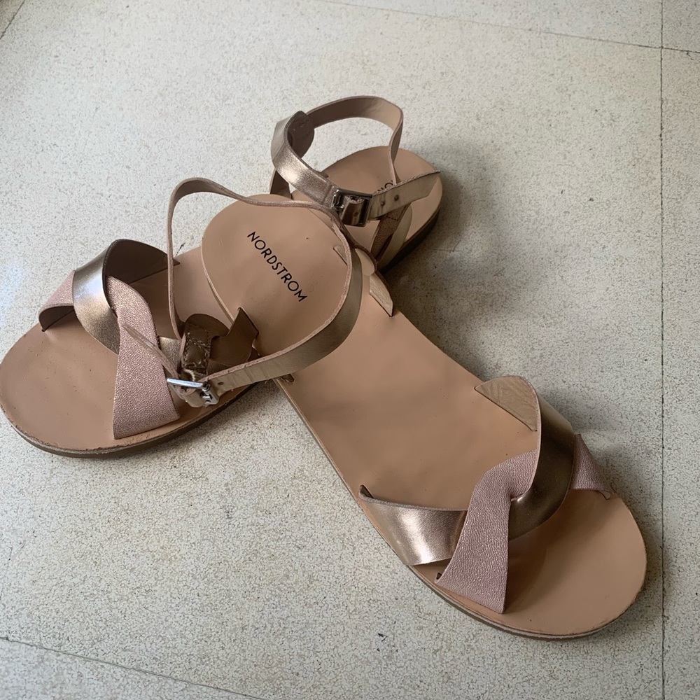 Girls gold shimmer sandals